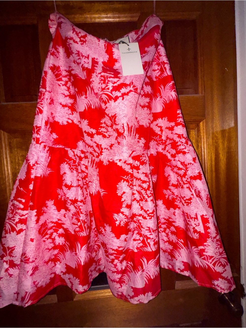 Tuckernuck Red and Pink Scarlet Toile Midi size medium NWT